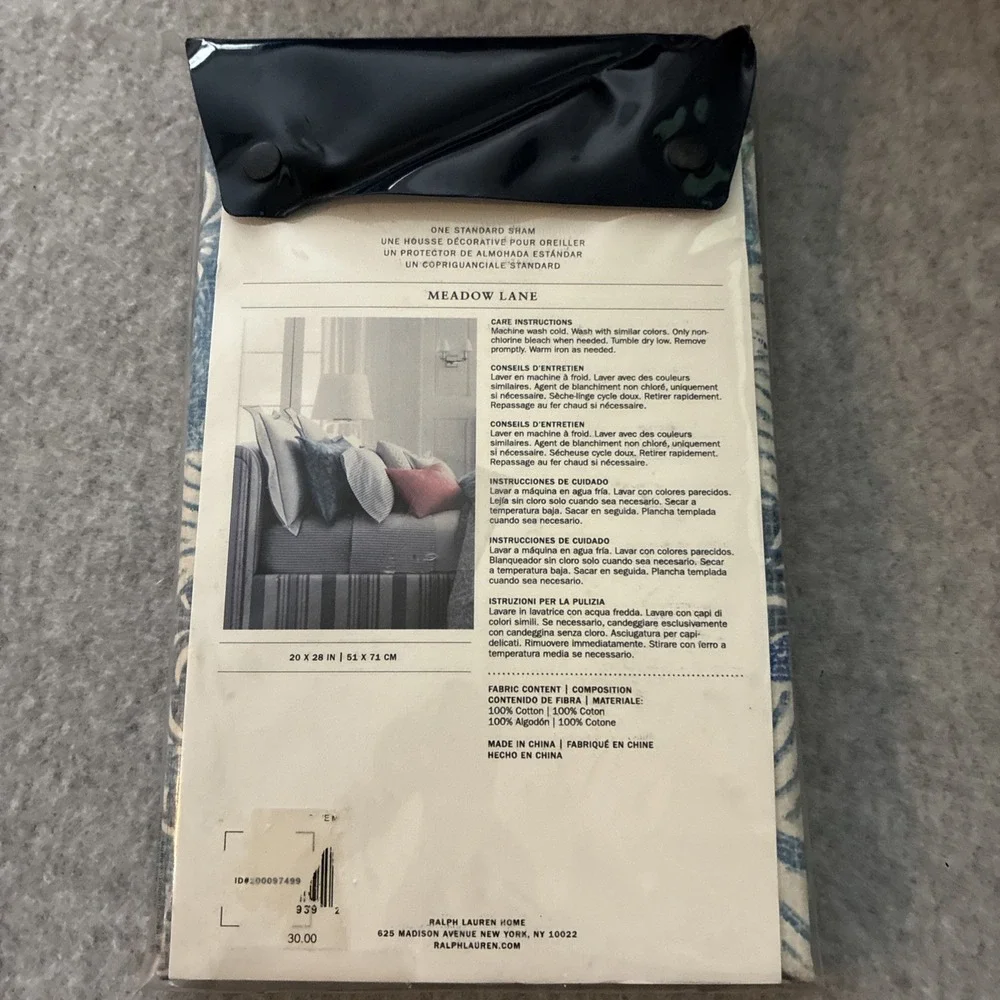 Ralph Lauren MEADOW LANE KALEY Blue Multicolor Standard Sham - NEW